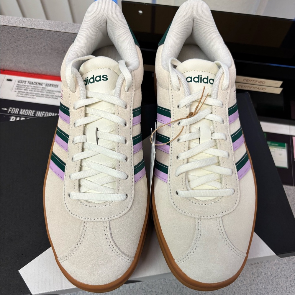 Adidas VL Court Bold Off White Collegiate Green Lilac JI1788 Women’s Shoe - Picture 5 of 11